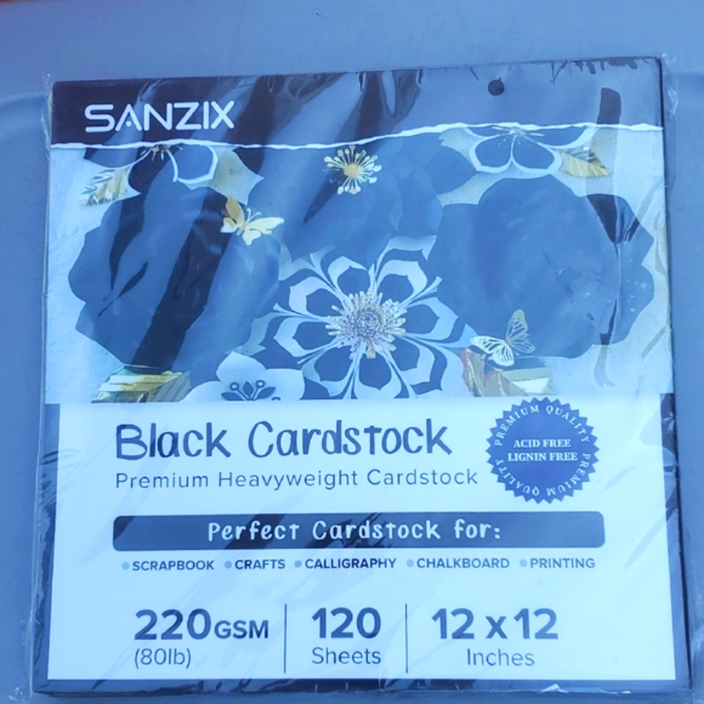 Sanzix Black Cardstock. Heavyweight. 120 Sheets. New In Box.